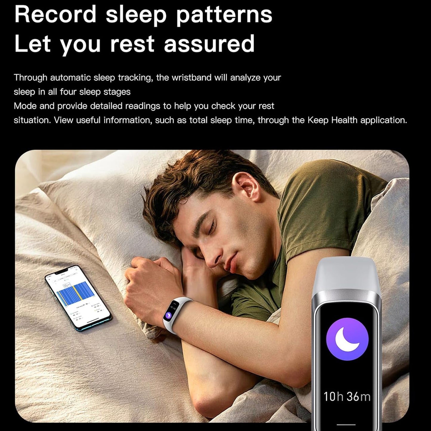 Revolutionary Health and Fitness Tracker for All: AMOLED Display, IP68 Waterproof, Heart Rate & Blood Pressure Monitoring, Compatible with Android & iOS