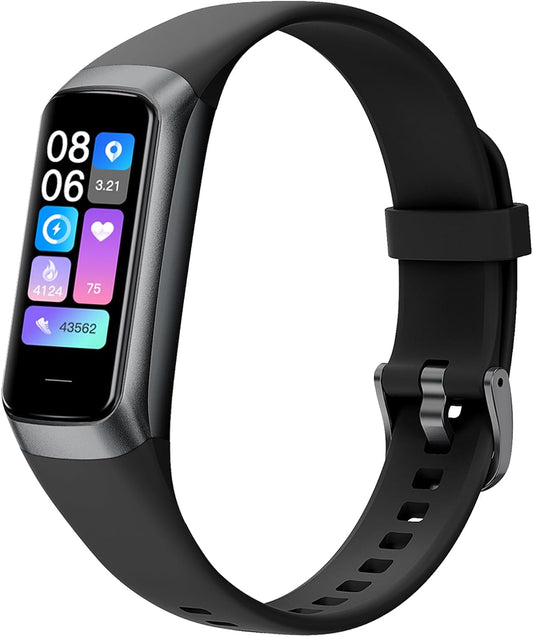 Revolutionary Health and Fitness Tracker for All: AMOLED Display, IP68 Waterproof, Heart Rate & Blood Pressure Monitoring, Compatible with Android & iOS
