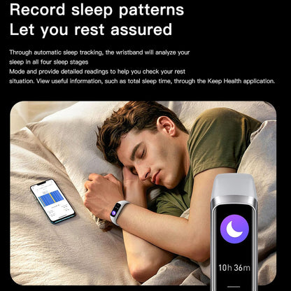 Revolutionary Health and Fitness Tracker for All: AMOLED Display, IP68 Waterproof, Heart Rate & Blood Pressure Monitoring, Compatible with Android & iOS