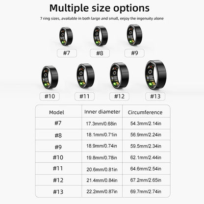 R11M Smart Fitness Ring - Waterproof, Magnetic Charging, Heart Rate & Blood Oxygen Monitor with Bluetooth 5.0