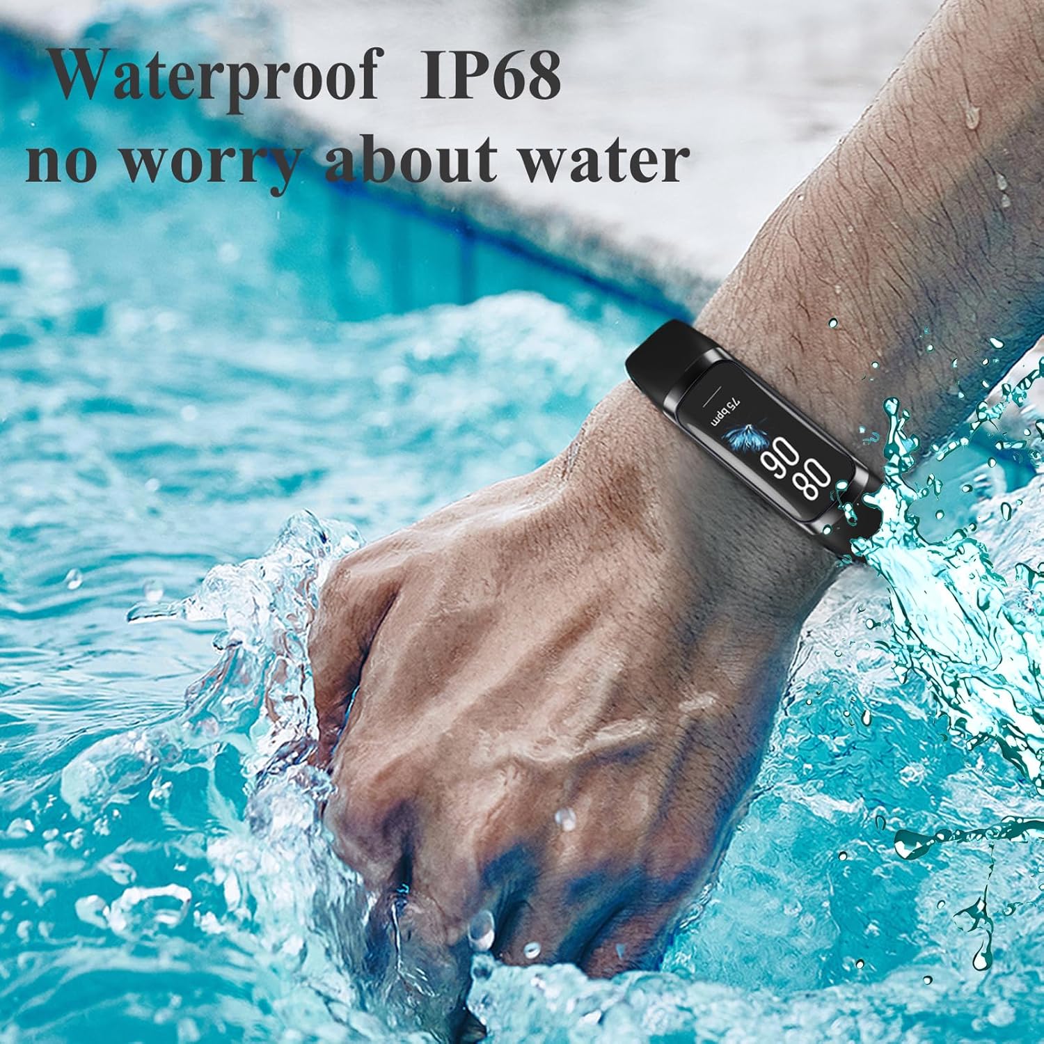 Revolutionary Health and Fitness Tracker for All: AMOLED Display, IP68 Waterproof, Heart Rate & Blood Pressure Monitoring, Compatible with Android & iOS