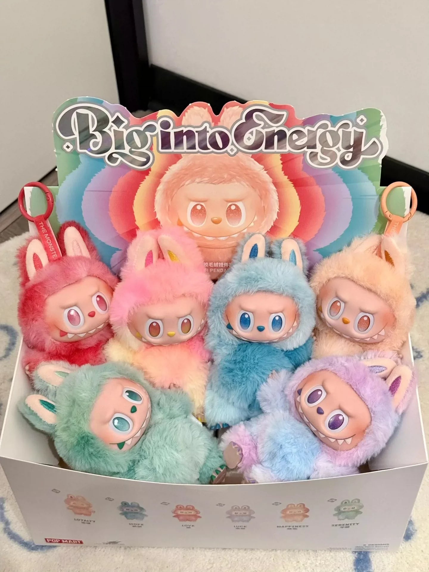 Unlock Joy with the Complete 6-Piece POP MART Labubu Energy Series Plush Keychain Set!