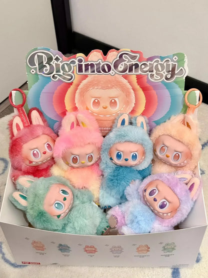 Unlock Joy with the Complete 6-Piece POP MART Labubu Energy Series Plush Keychain Set!