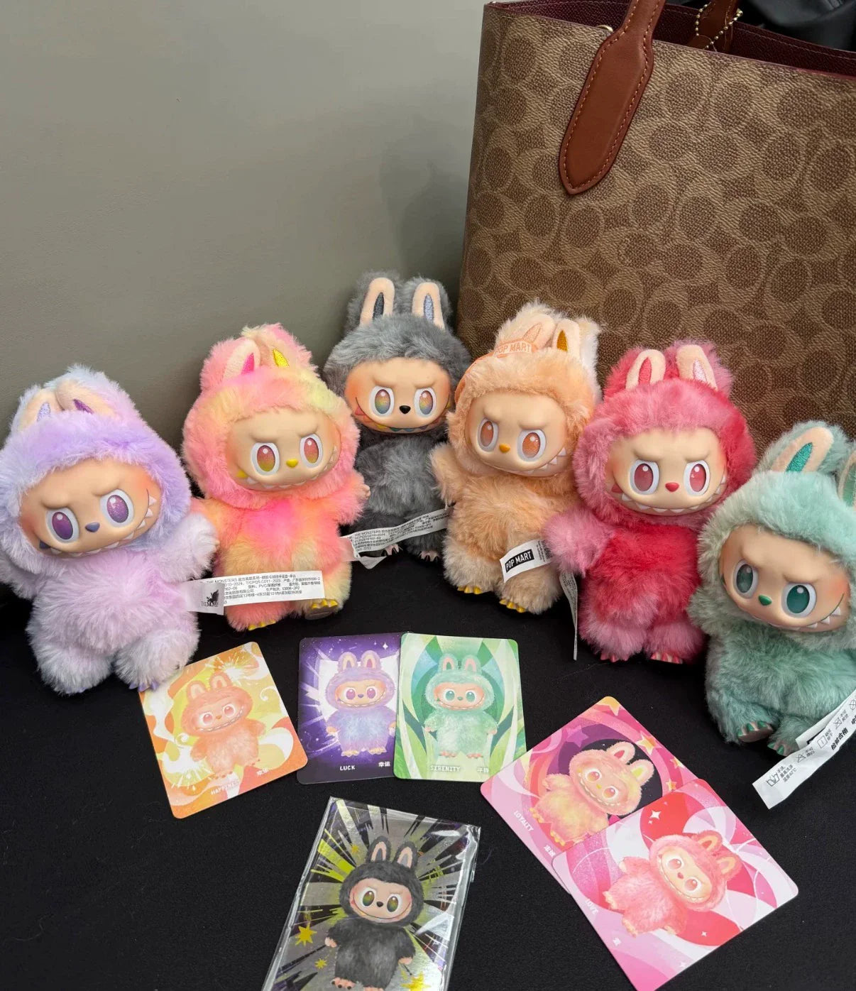 Unlock Joy with the Complete 6-Piece POP MART Labubu Energy Series Plush Keychain Set!