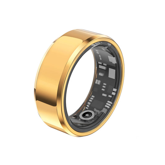 Revolutionary Smart Ring Health Tracker - Stylish Gold Fitness Tracker for Men and Women with Long Lasting Battery and IP68 Waterproof Technology