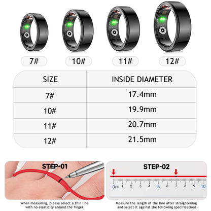 Revolutionary Smart Ring Health Tracker - Stylish Gold Fitness Tracker for Men and Women with Long Lasting Battery and IP68 Waterproof Technology